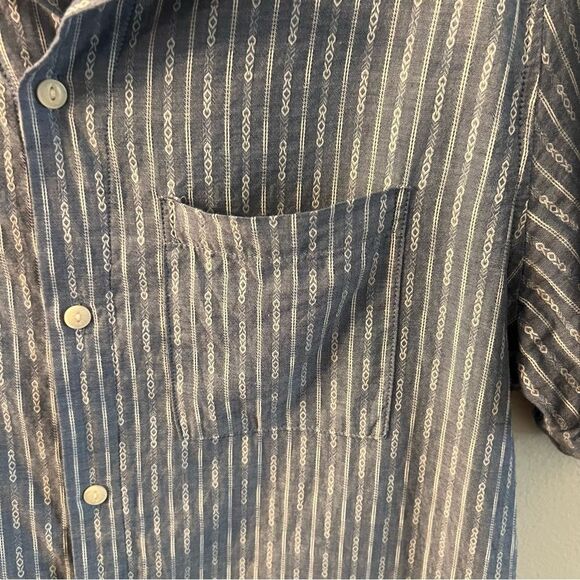 Frye And Co Shirt Men’s Aztec Triple Sunset Stripe Pocket Button Up Size Lg Blue - Picture 6 of 7